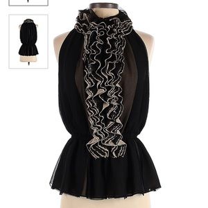 Robert Rodriguez Black and White Ruffle Blouse